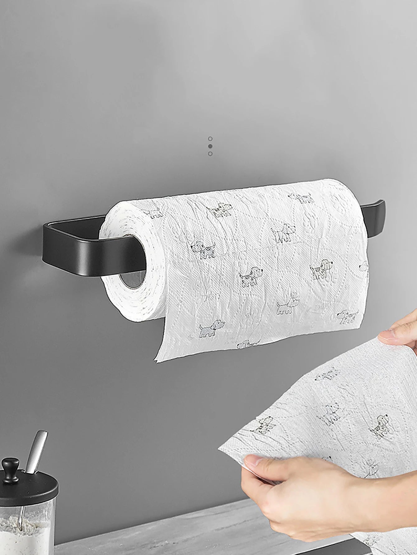Porte-essuie-tout adhésif sans perçage