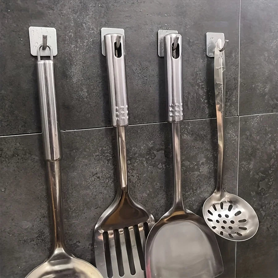 Lot de crochets renforcés en inox auto-adhésif