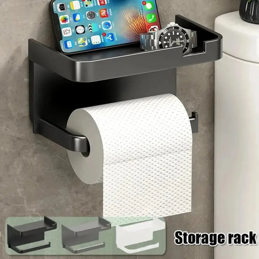 Support papier toilette et téléphone sans perçage